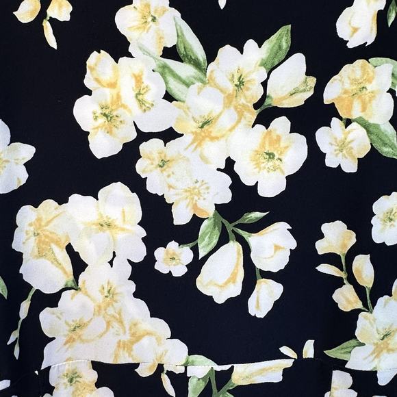 Lauren Ralph Lauren Women’s Navy Yellow Floral Pullover Stretchy Dress Size 14 - Picture 11 of 11